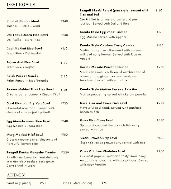 The Foodie's Shack menu 