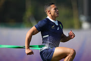 Cheslin Kolbe participates in a drill during the Springboks' captain's run at Arcs Urayasu Park in Urayasu, Chiba, Japan on Friday ahead of Saturday's Rugby World Cup final against England.