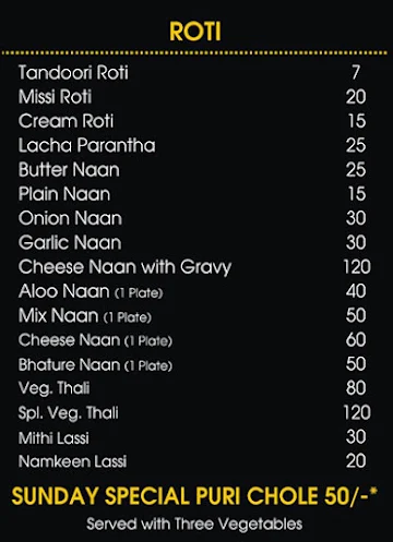 Punjabi Kitchen & Snack Point menu 