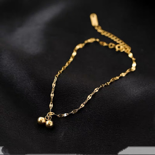 Title 2, Anklet Bell Sound Titanium Steel Golden Doudou ...