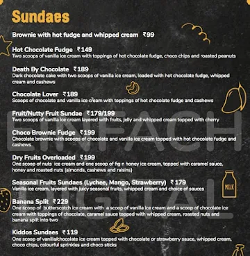 Creamvilla menu 