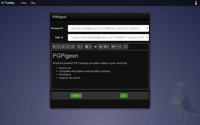 Toolsley PGPigeon chrome extension