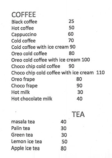 Cafe 4 U menu 