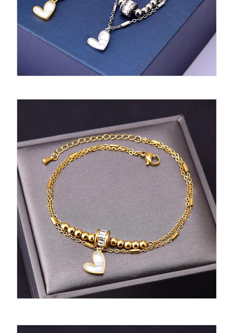 Zircon Transfer Beads Dubbele-cirkel Enkelband voor een sprankelende uitstraling. Deze stijlvolle enkelband is perfect voor elke gelegenheid.