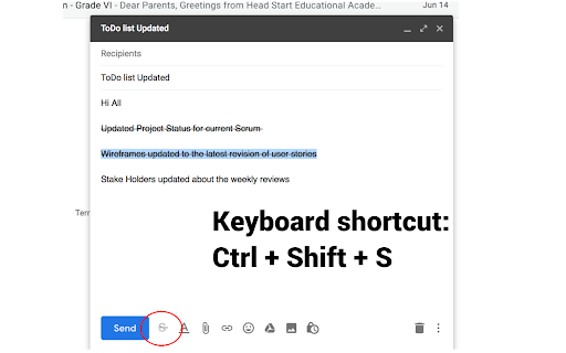 StrikeThrough for Gmail