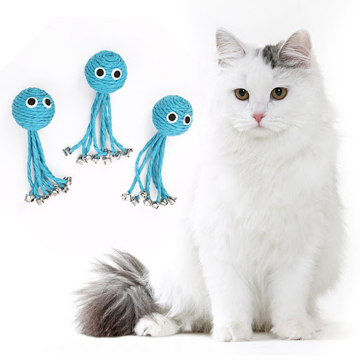 Title 2, Cat toy paper rope green cactus provides playfu...