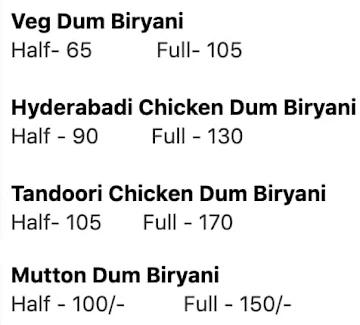 Garva Biryani menu 