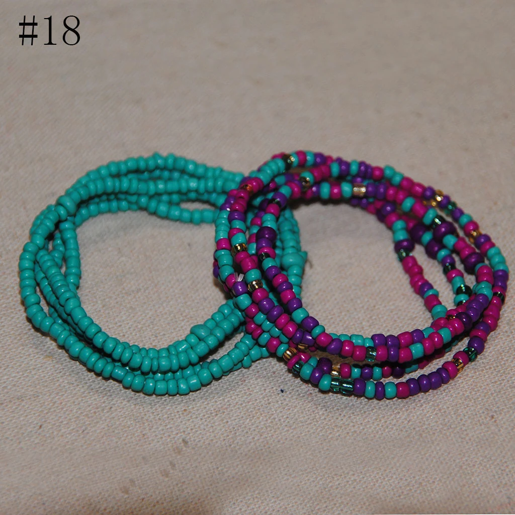 Title 7, Wild multicolour kralen body chain, rijstkralen...