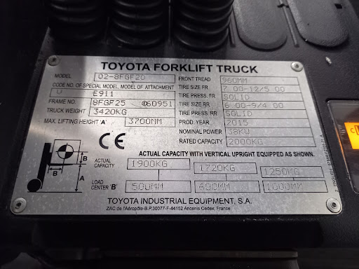 TOYOTA 02-8FGF20