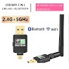 Usb Wifi 5G , Usb Bluetooth 2 In 1 Thu Bắt Sóng Wifi Bluetooth 5.0 Cho Pc , Laptop Mạnh Mẽ