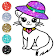 Cute Kitty Coloring Book For Kids With Glitter icon