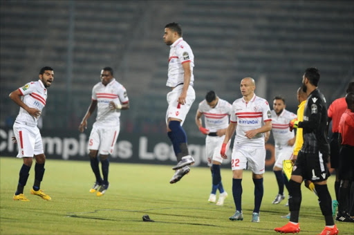 Zamalek players during the CAF Champions League match between Mamelodi Sundowns and Zamalek at Lucas Moripe Stadium on July 27, 2016 in Pretoria, South Africa. (Photo by Lefty Shivambu/Gallo Images)