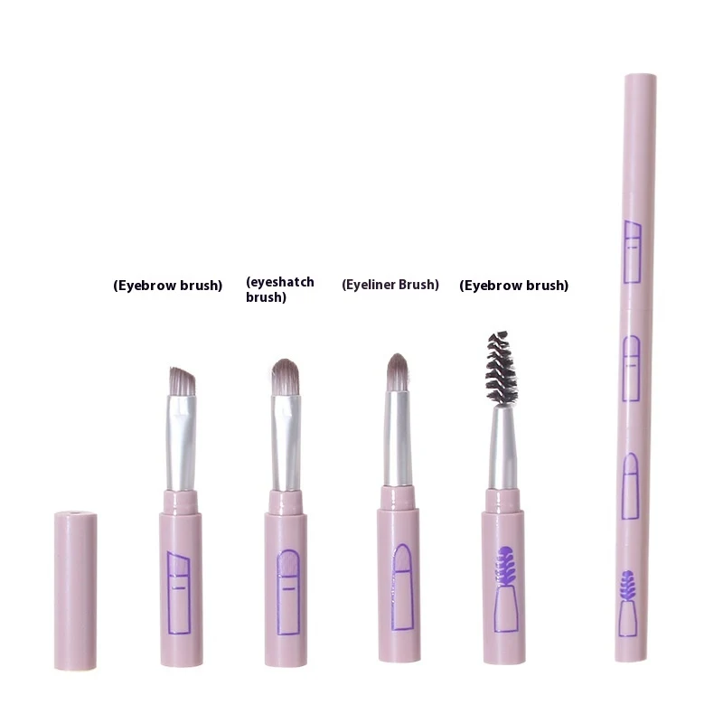 Multifunctionele make-up kwast van volledig aluminium met vier sneden, make-up tools voor een perfecte en professionele look.