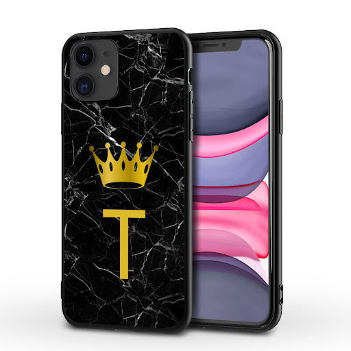 Title 12, iPhone 12 Pro Max Marble Phone Case with Englis...