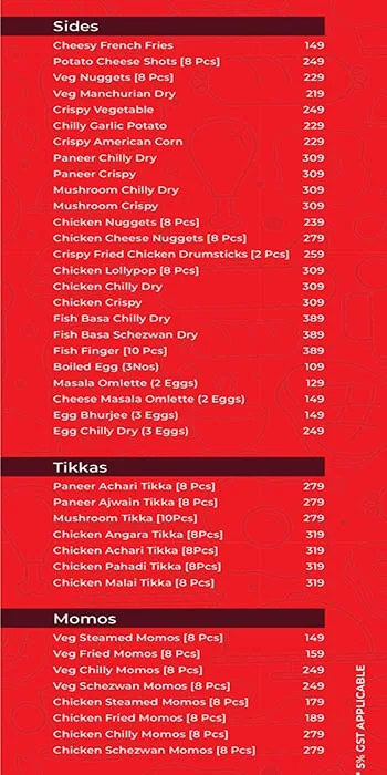 Lonavala Cafe menu 