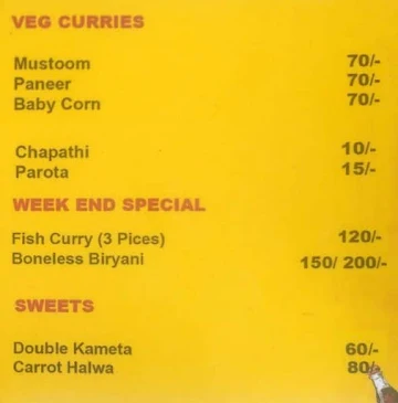 Magix Biryani House menu 