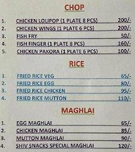 Shiv Snacks menu 2