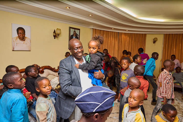Deputy President Rigathi Gachagua spends time his neighbours children at his Mathira home in Nyeri County on Sunday, October 1, 2023.