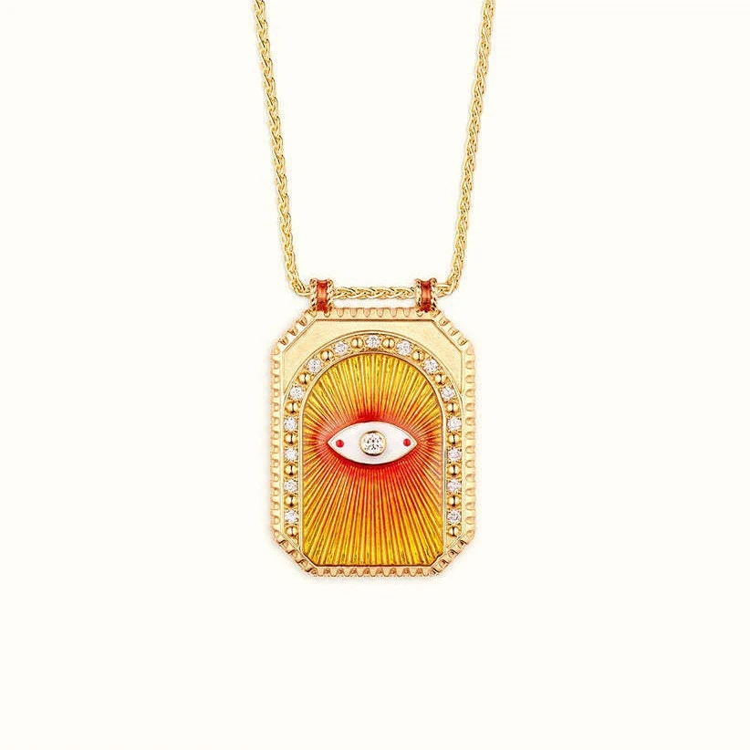 Grand Collier de Tarot Coeur Grand Pendentif Carré Un bijou unique pour une connexion spirituelle, pour révéler votre chemin et votre style personnel.