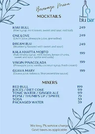 The Blu Bar menu 1