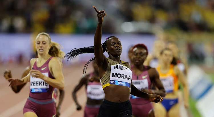 Mary Moraa during the Doha, Qatar race on May 10, 2024.