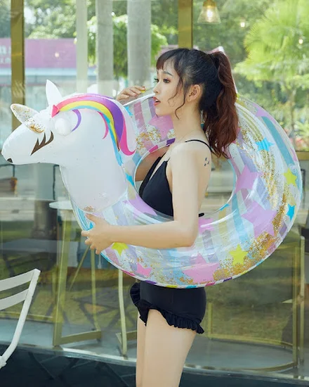 Colorful Unicorn Floating Pool Inflatable Mattress Adult ... - 3