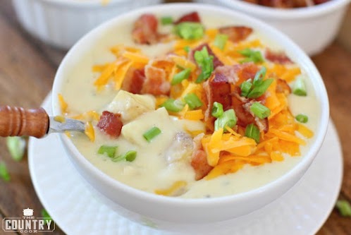 Click Here for Recipe: Crockpot Cheddar Bacon Ranch Potato Soup