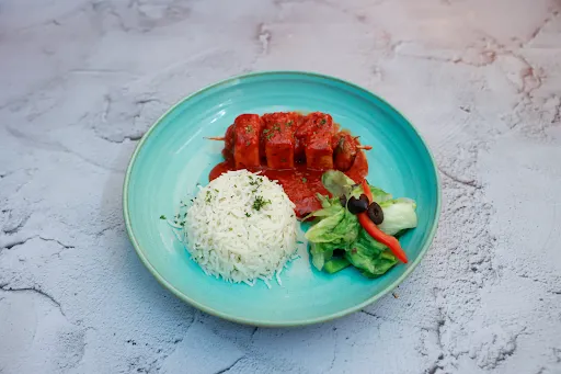 Cottage Cheese Shashlik With Rice