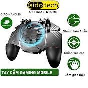 Tay Cầm Chơi Game Kèm Quạt Tản Nhiệt Cho Điện Thoại Sidotech Memo Ak77 Hỗ Trợ 6 Ngón Bắn Pubg / Free Fire / Ros