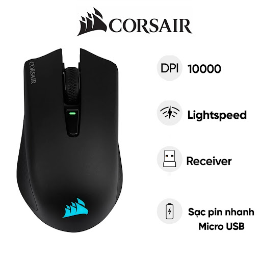 Chuột gaming không dây CORSAIR Harpoon RGB Wireless - CH-9311011-AP (Đen)