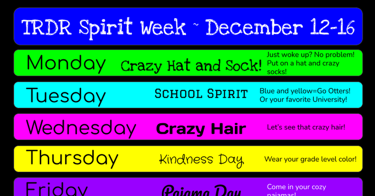 Winter Spirit Week