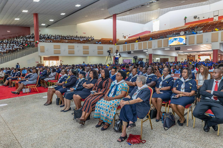 First Lady Rachael Ruto and other leaders during the World Thinking Day in Nairobi on February 24.