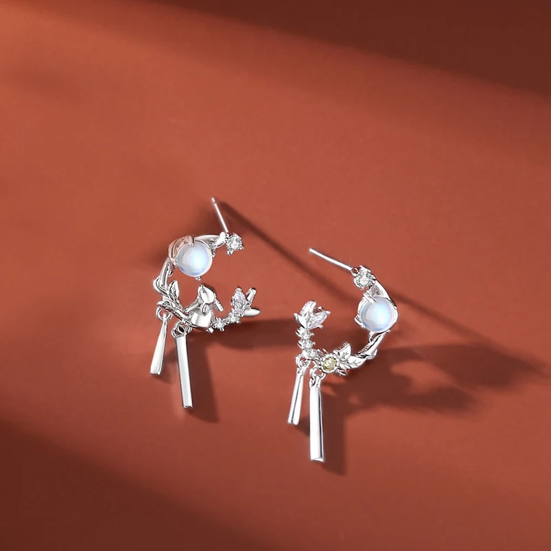 Title 4, Original Mori Style Adorable Rabbit Earrings Na...