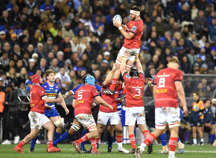 Jean Kleyn of Munster during the United Rugby Championship final against the Stormers in Cape Town last month. Kleyn has been given the go-ahead to represent the Springboks.