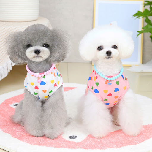 Title 2, Dog Pet Clothing Spring and Summer Colorful Pea...