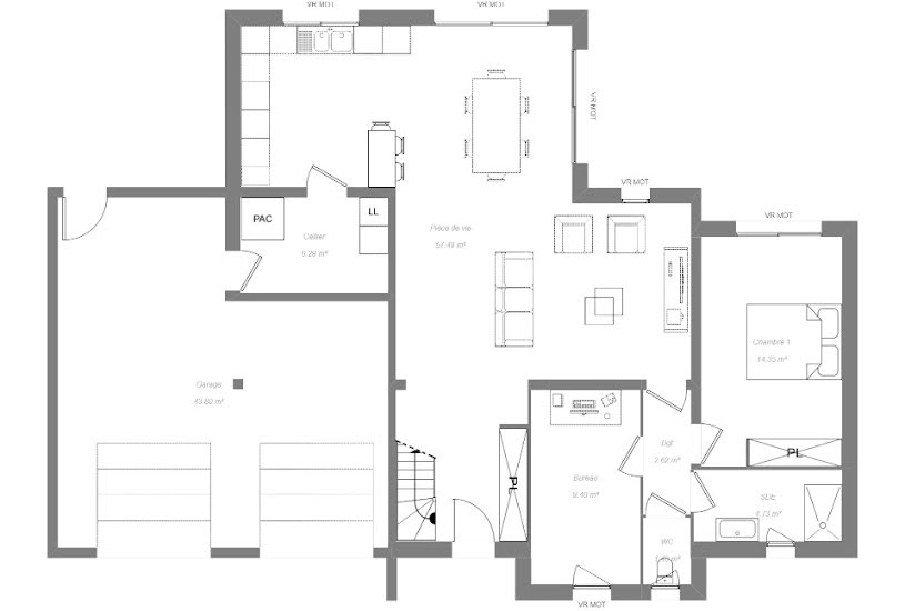 Vente Terrain + Maison - Terrain : 801m² - Maison : 150m² à Semblançay (37360) 