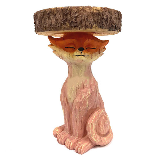 Title 1, Fox resin statue bird feeder cartoon animal dec...