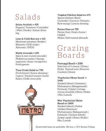 Rose - Mediterranean Restaurant & Wine Bar menu 