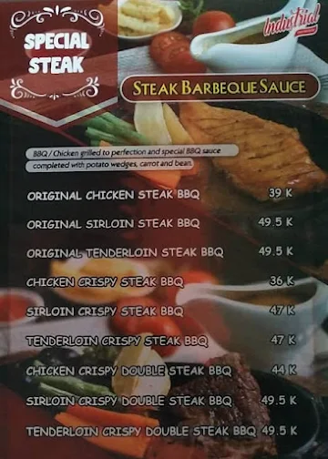 Industrial Steak and Blend menu 