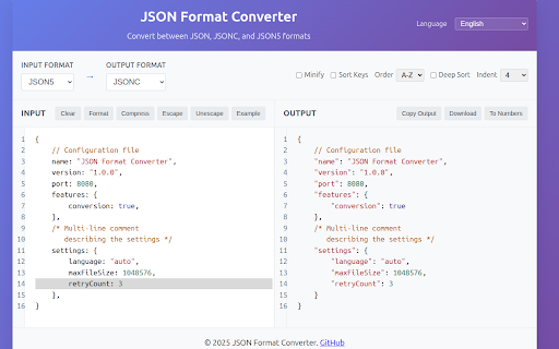 JSON Format Converter