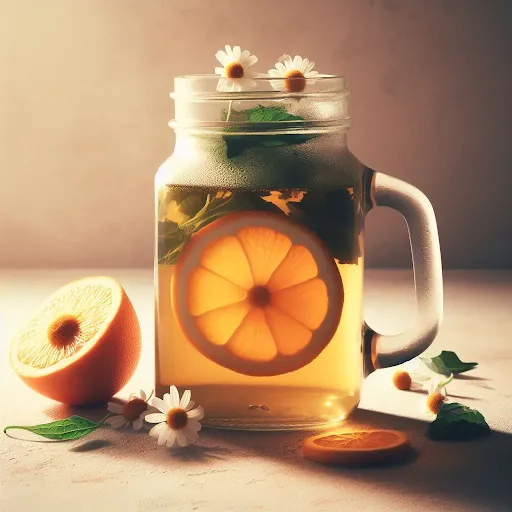 Hot Chamomile Citrus Herbal Tea [450 Ml, Mason Jar]