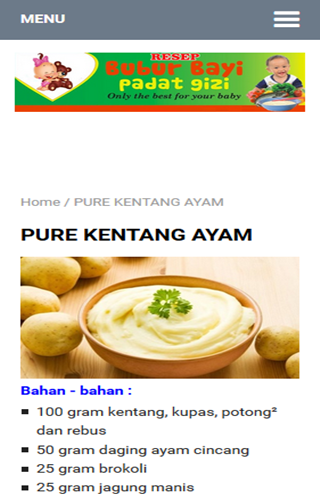 Resep Bubur Bayi