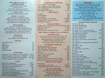 Sai Krishna menu 