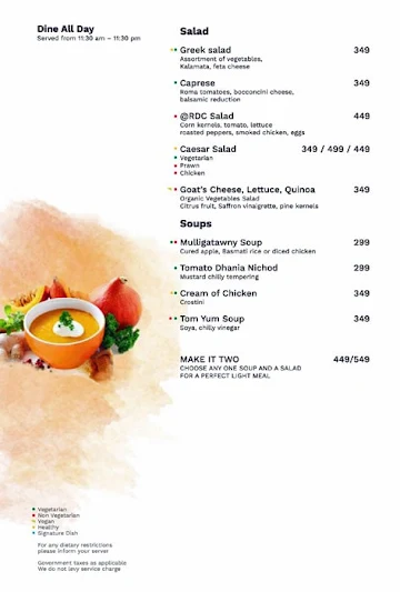 Feast - Radisson Hotel menu 