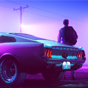 Purple Neon Car | 1366x768