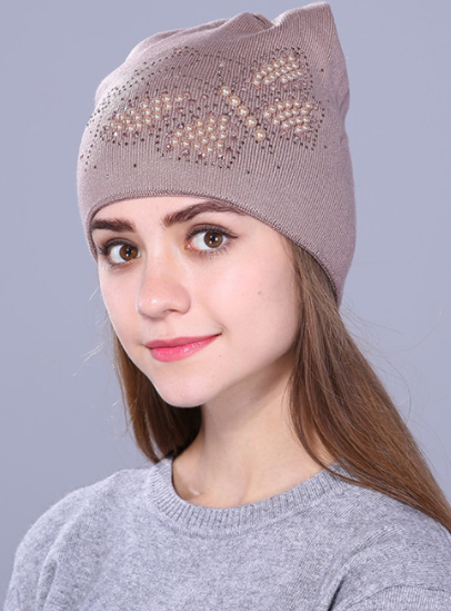 Europese en Amerikaanse buitenlandse handel wollen gebreide muts schattige kat oor hoed parel vlinder pullover cap