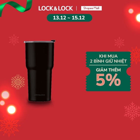 [Lifemcsbp3 - 10% Đơn 250K] Bình Giữ Nhiệt Lock&Lock Swing Tumbler - 350Ml, Màu Đen Lhc4179Blk