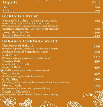 Shivshakti Lodge menu 