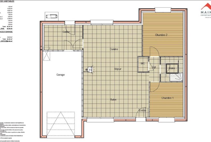  Vente Terrain + Maison - Terrain : 426m² - Maison : 83m² à Pruillé-le-Chétif (72700) 