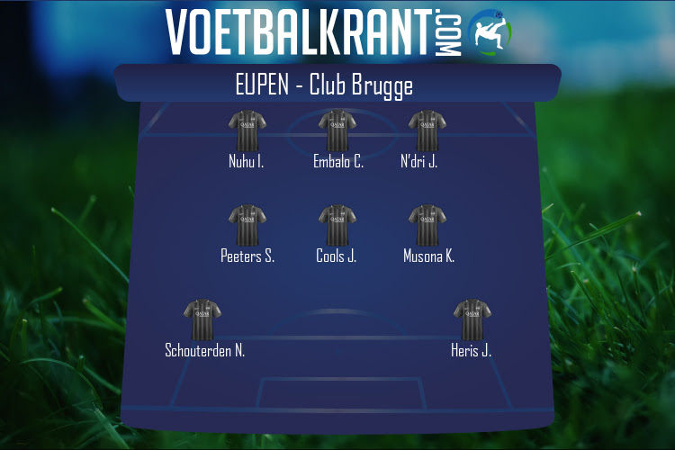 Opstelling Eupen | Eupen - Club Brugge (16/08/2020)